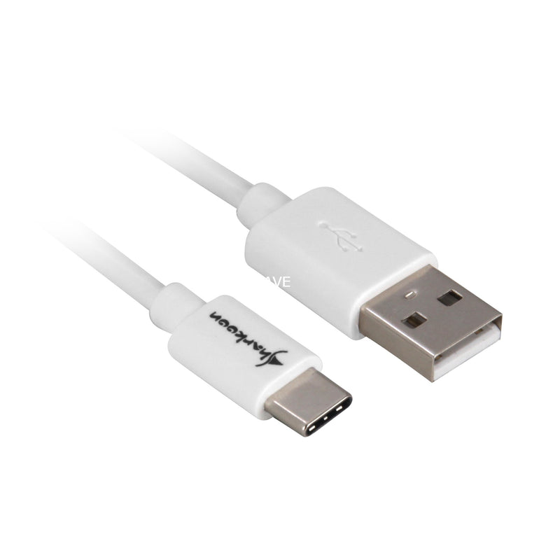 Afbeelding laden in galerijviewer, Sharkoon usb-a 2.0 - usb-c kabel (wit, 3 meter)
