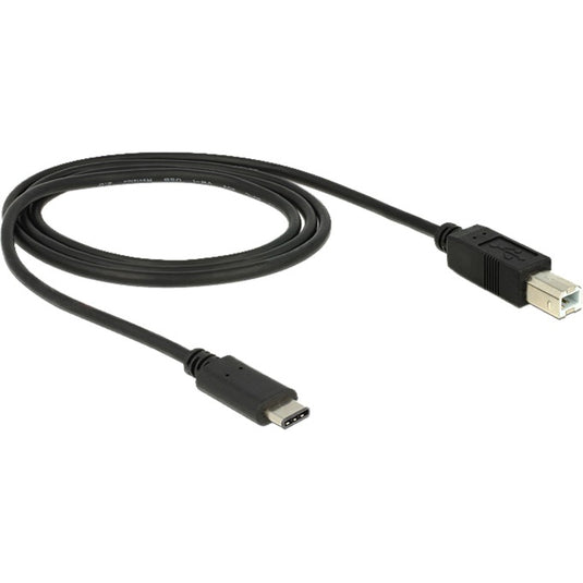 Delock usb-c 2.0 > usb-b kabel (zwart, 1 meter)