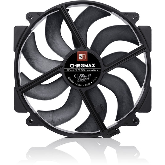 Noctua nf-a14x25r g2 pwm chromax.black case fan (zwart, 140 x 140 x 25 mm)