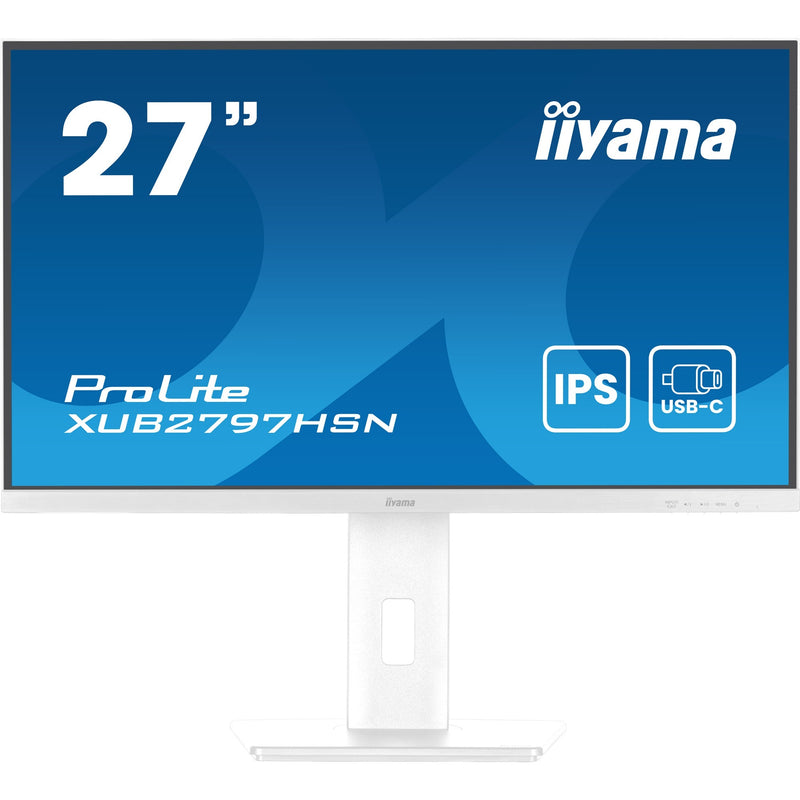 Afbeelding laden in galerijviewer, Iiyama prolite xub2797hsn-w2 27 monitor (wit, hdmi, displayport, 2x usb-a, 3x usb-c, rj-45)
