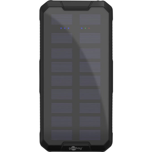 Goobay outdoor solar power bank 20,000 mah with power delivery powerbank (zwart)