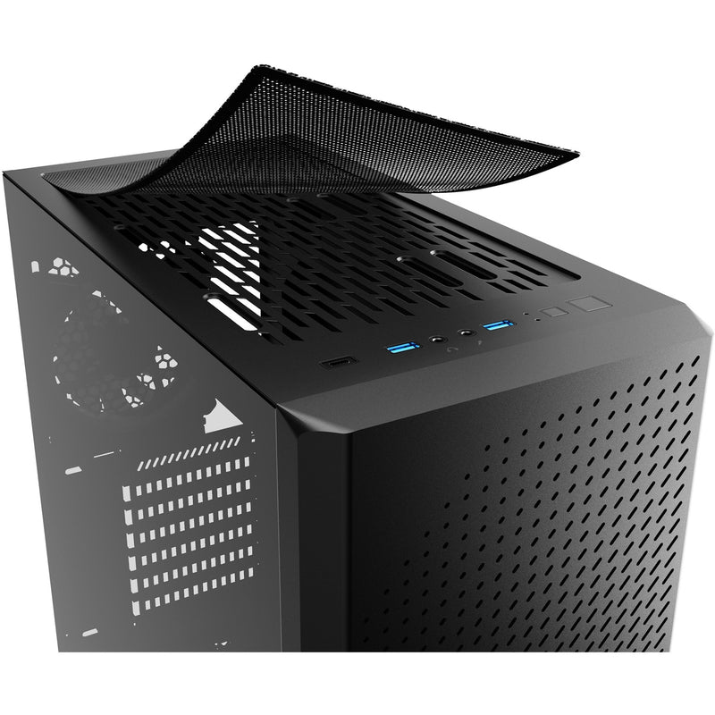 Afbeelding laden in galerijviewer, Sharkoon vs9 rgb black midi tower behuizing (zwart | 2x usb-a | 1x usb-c | rgb | tempered glass)

