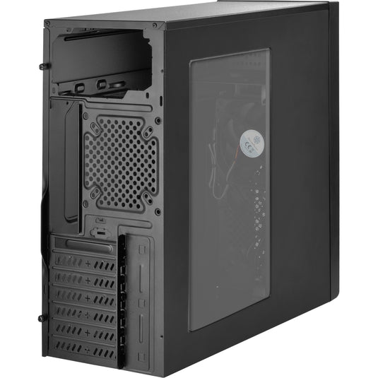 Silverstone sst-ps13b midi tower behuizing (zwart | 2x usb-a)