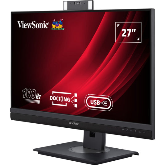 Viewsonic video conferencing docking monitor vg2757v-2k 27 (zwart (mat) grijs, 1x hdmi, 1x displayport, usb-a, usb-c, audio)