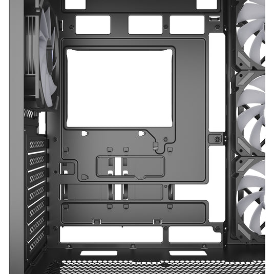 Sharkoon ak7 argb midi tower behuizing (zwart | 2x usb-a | 1x usb-c | rgb | tempered glass)