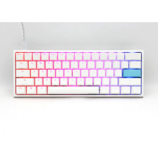 Ducky one 2 pro mini white classic rgb mechanisch gaming toetsenbord (wit, us lay-out (qwerty), cherry mx silent red, 60%, rgb led, double-shot pbt, quack mechanics)