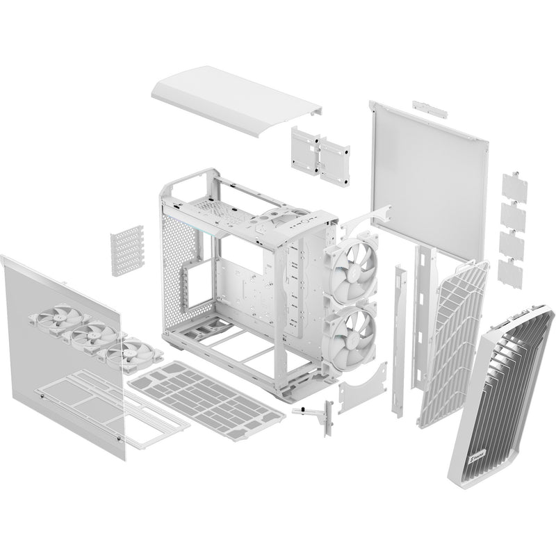 Afbeelding laden in galerijviewer, Fractal design torrent white rgb tg clear tint midi tower behuizing (wit | 2x usb-a | 1x usb-c | rgb | window)
