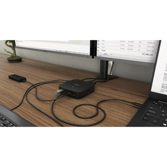 I-tec usb-c hdmi dp docking station with power delivery 65w + universal charger 77 w (zwart)