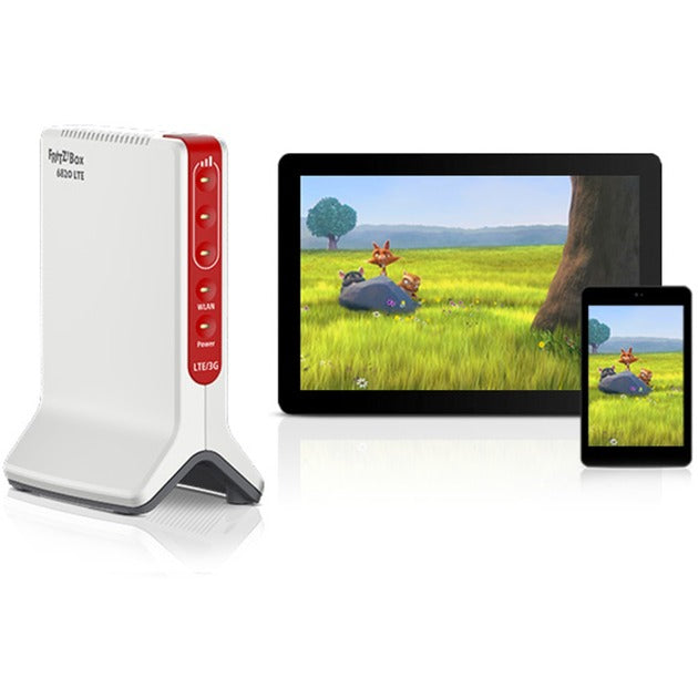 Afbeelding laden in galerijviewer, Fritz! box 6820 lte v3 international wlan lte router (wit rood, 4g (lte), 3g 3g+ (umts hspa+), mesh wi-fi)
