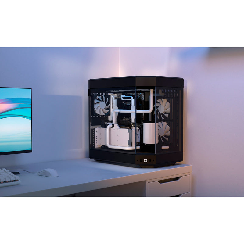 Afbeelding laden in galerijviewer, Hyte y60 midi tower behuizing (zwart | 3x usb-a | tempered glass)
