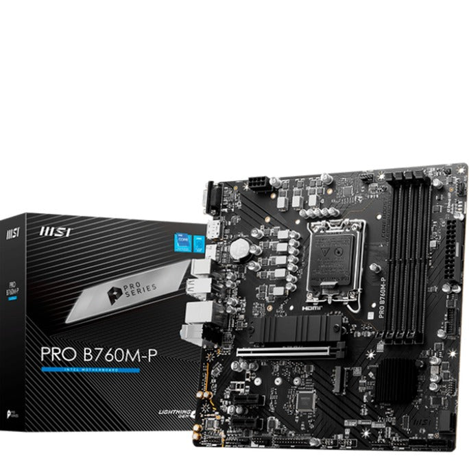 Afbeelding laden in galerijviewer, Msi pro b760m-p socket 1700 moederbord (zwart, raid, gb-lan, sound, µatx)
