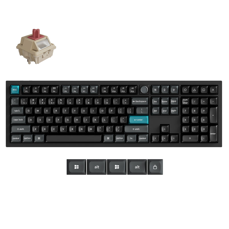 Afbeelding laden in galerijviewer, Keychron q6 ultra-m1 8k wireless custom mechanical keyboard (zwart, us lay-out (qwerty), silk pom red, 100%, rgb, hot swap, 8k, 2.4 ghz bluetooth 5.2 usb-c)
