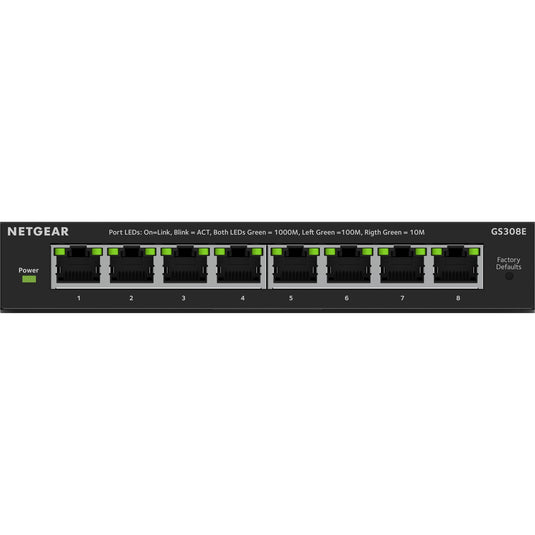 Netgear 8-poorts gigabit ethernet plus-switch (gs308ev4) (zwart)