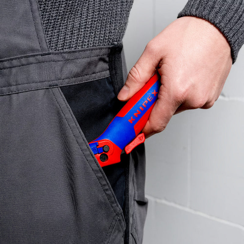 Afbeelding laden in galerijviewer, Knipex kabelmes, met glijschoen (rood blauw)
