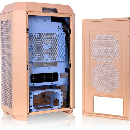 Thermaltake the tower 300 - peach fuzz mini tower behuizing (perzik | 3x usb-a | tempered glass)