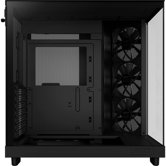 Nzxt h6 flow midi tower behuizing (zwart | 2x usb-a | 1x usb-c | tempered glass)