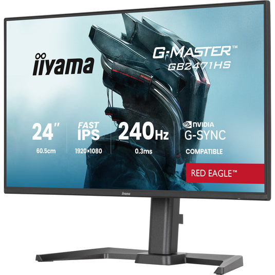 Iiyama g-master red eagle gb2471hs-b1 23.8 gaming monitor (zwart, 2x hdmi, displayport, 240 hz)