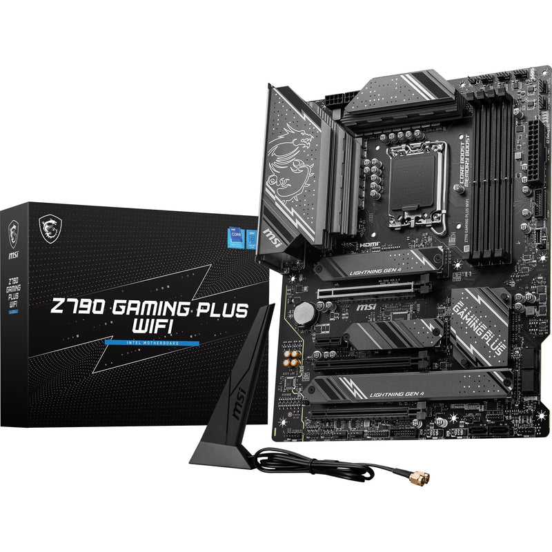 Afbeelding laden in galerijviewer, Msi z790 gaming plus wifi socket 1700 moederbord (grijs zwart, raid, 2.5 gb-lan, wi-fi 6e, bt, sound, atx)

