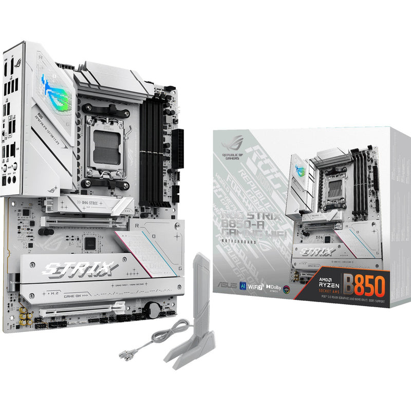 Afbeelding laden in galerijviewer, Asus rog strix b850-a gaming wifi socket am5 moederbord (wit, 2.5gb-lan, wi-fi 7, bt, sound, atx)
