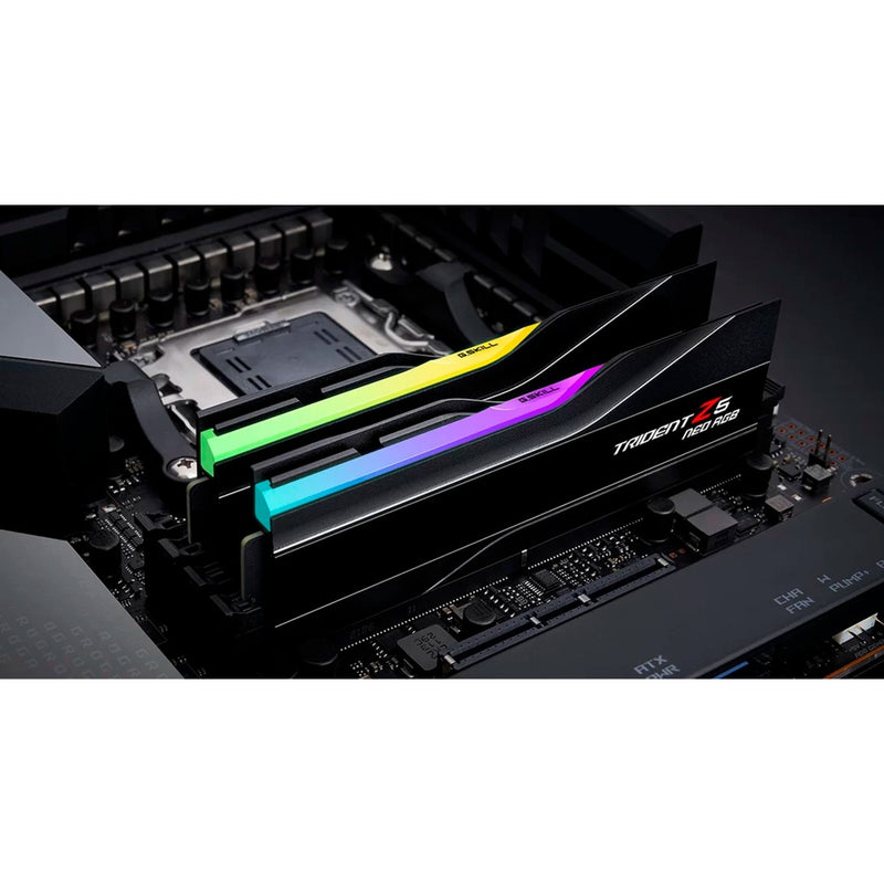 Afbeelding laden in galerijviewer, G.skill 32 gb ddr5-6400 (2x 16 gb) kit werkgeheugen (zwart, f5-6400j3239g16gx2-tz5nr, trident z5 neo rgb, expo)
