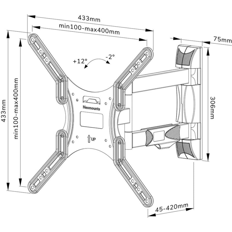 Afbeelding laden in galerijviewer, Neomounts wl40-550bl14 tv wandsteun wandmontage (zwart)
