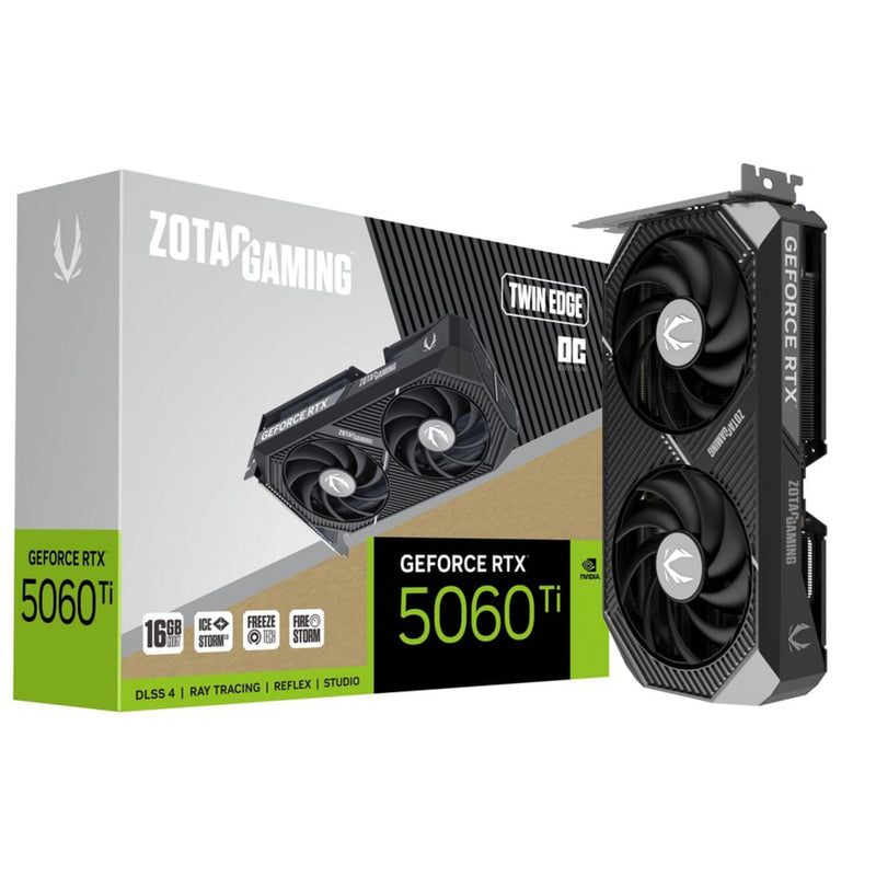 Afbeelding laden in galerijviewer, Zotac geforce rtx 5060 ti twin edge oc 16gb grafische kaart (dlss 4, 3x displayport, 1x hdmi 2.1)
