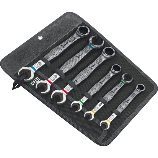 Wera combinatieset joker moersleutel (2x dubbele steeksleutel, 4x ring-steeksleutel met ratel)