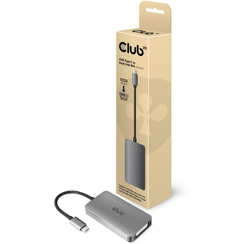 Afbeelding laden in galerijviewer, Club 3d usb type c to dvi-i dual link active adapter (grijs, cac-1510)

