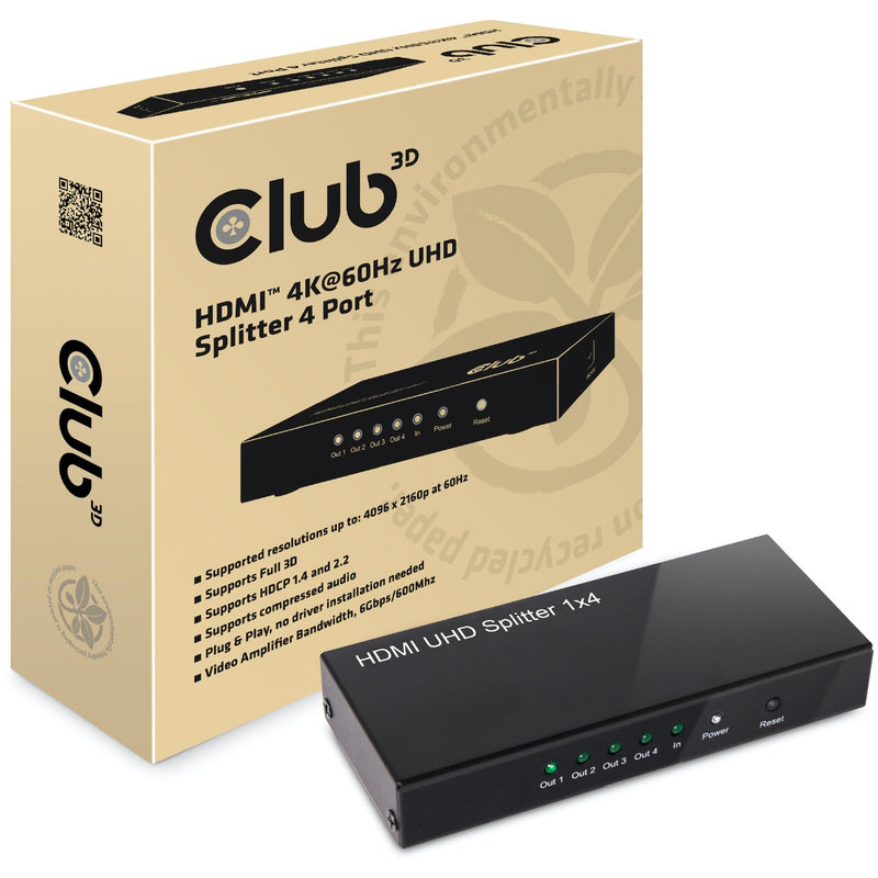 Afbeelding laden in galerijviewer, Club 3d hdmi splitter 2.0 uhd (zwart)

