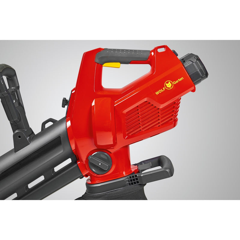 Afbeelding laden in galerijviewer, Wolf-garten accu bladblazer lycos 40 480 v set bladzuiger bladblazer (rood zwart, accu inbegrepen)
