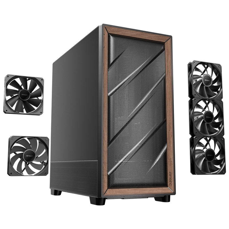 Afbeelding laden in galerijviewer, Antec flux se midi tower behuizing (zwart | 2x usb-a | 1x usb-c)
