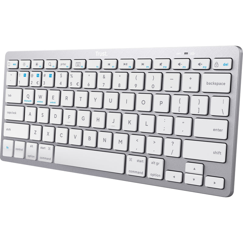 Afbeelding laden in galerijviewer, Trust wireless bluetooth keyboard (grijs, us lay-out (qwerty), scissor switches, 85%, bluetooth 4.0)
