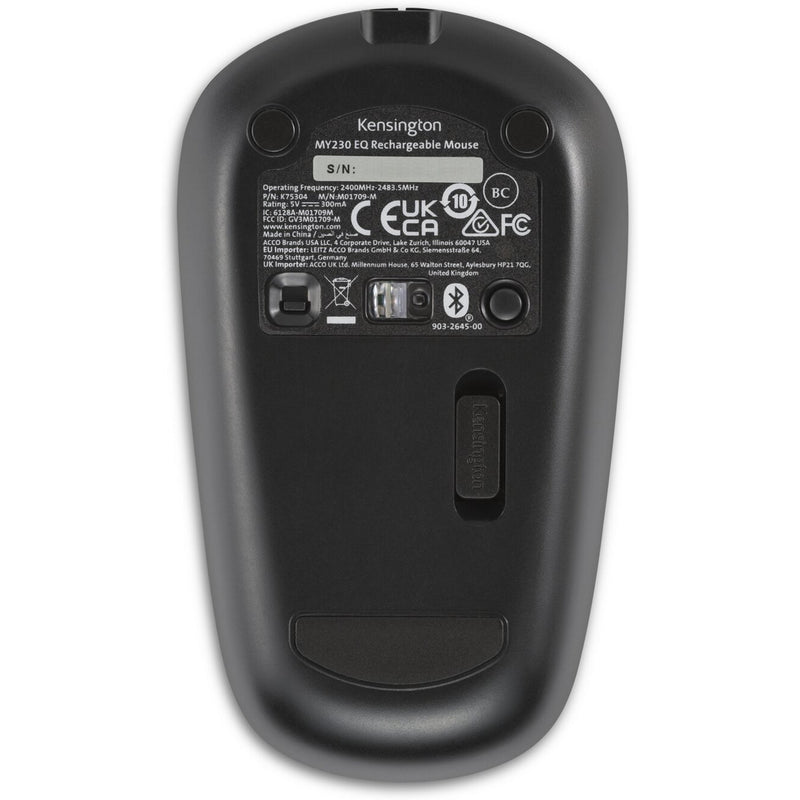 Afbeelding laden in galerijviewer, Kensington my230 eq rechargeable mouse - wireless – midsize (zwart, bluetooth, 2.4 ghz)
