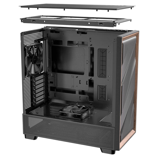 Antec flux midi tower behuizing (zwart | 2x usb-a | 1x usb-c | tempered glass)