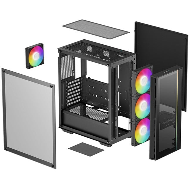 Afbeelding laden in galerijviewer, Deepcool matrexx 55 v4 c midi tower behuizing (zwart | 1x usb-a | 1x usb-c | rgb | window)
