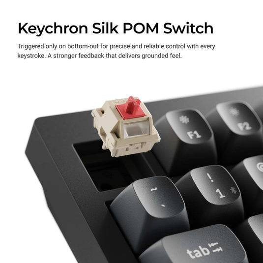Keychron v1 ultra 8k wireless custom mechanical keyboard (zwart, us lay-out (qwerty), silk pom banana, 75%, rgb, hot swap, 2.4 ghz | bluetooth 5.3 | usb-c)
