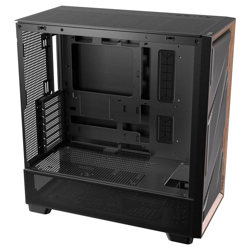 Afbeelding laden in galerijviewer, Antec flux midi tower behuizing (zwart | 2x usb-a | 1x usb-c | tempered glass)
