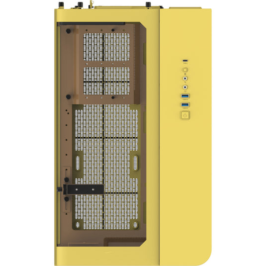 Thermaltake view 390 air butter caramel midi tower behuizing (geel | 2x usb-a | 1x usb-c | tempered glass)