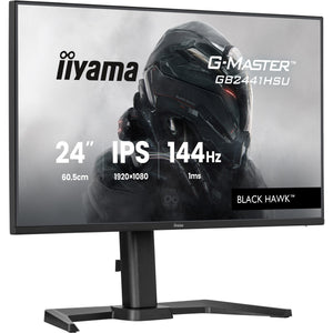 Iiyama g-master black hawk gb2441hsu-b1 23.8 gaming monitor (zwart, 1x displayport, 1x hdmi, 2x usb-a, 144 hz)