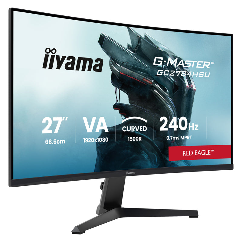 Afbeelding laden in galerijviewer, Iiyama g-master red eagle gc2784hsu-b1 27 curved gaming monitor (zwart, 2x hdmi, displayport, 2x usb, 240 hz)
