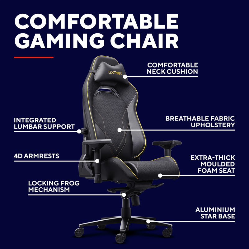 Afbeelding laden in galerijviewer, Trust gxt 721 ruya pro premium comfortabele gaming stoel (zwart geel)
