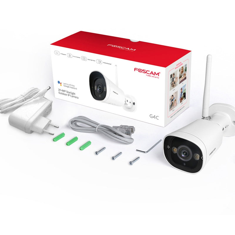 Afbeelding laden in galerijviewer, Foscam g4c, 2k starlight wifi buiten beveiligingscamera (wit)
