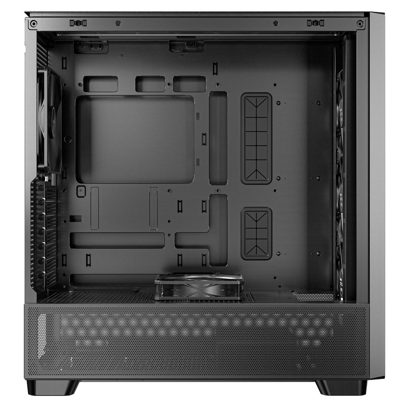 Afbeelding laden in galerijviewer, Antec flux midi tower behuizing (zwart | 2x usb-a | 1x usb-c | tempered glass)

