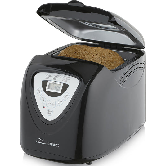 Princess 152009 broodbakmachine (zwart zilver, voor het maken van brood, cake, jam, yoghurt en rijst)