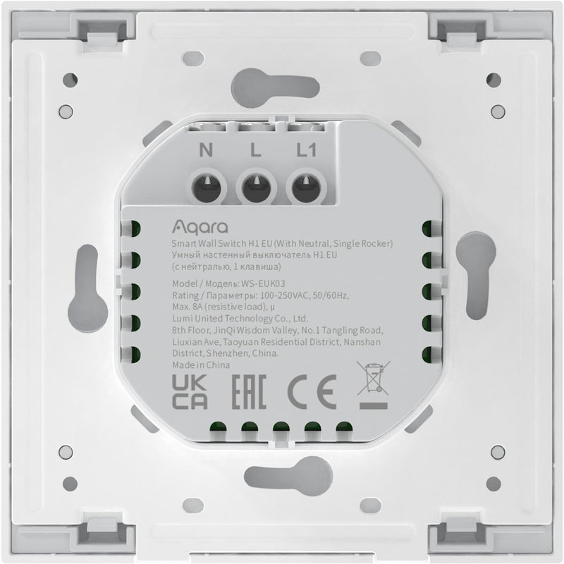 Afbeelding laden in galerijviewer, Aqara smart wall switch h1 (with neutral, single rocker) - zigbee 3.0 - enkele schakelaar - één knop - met nuldraad
