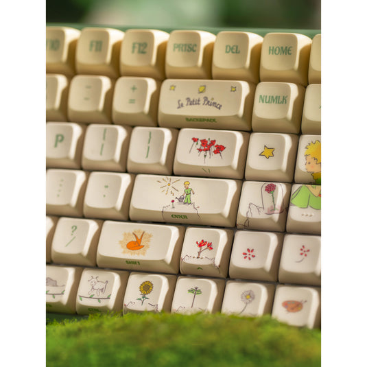 Iqunix f97 floral date rgb mechanisch gaming toetsenbord (groen, us lay-out (qwerty), gateron red, 96%, rgb leds, hot-swappable, pbt, 2.4ghz | bluetooth 5.1 | usb-c)
