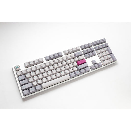 Ducky one 3 mist grey rgb mechanisch toetsenbord (lichtgrijs, us lay-out (qwerty), cherry mx red, 100%, rgb led, double-shot pbt, hot-swappable, quack mechanics)
