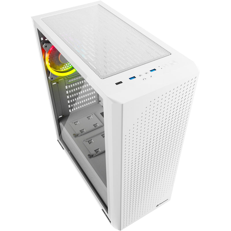 Afbeelding laden in galerijviewer, Sharkoon vs9 rgb white midi tower behuizing (wit | 2x usb-a | 1x usb-c | rgb | tempered glass)
