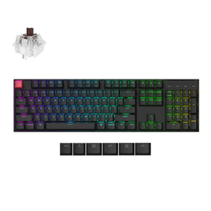 Keychron k10x-b3 rgb mechanisch toetsenbord (zwart, us lay-out (qwerty), super brown, 100%, rgb, cherry double-shot pbt keycaps, bluetooth usb-c)
