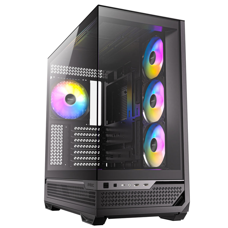 Afbeelding laden in galerijviewer, Antec c7 argb midi tower behuizing (zwart | 2x usb-a | 1x usb-c | tempered glass)
